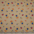 Nude, Blue and Red Embroidered Tulle Fabric - Rex Fabrics