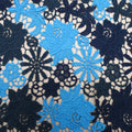 Blue Floral Guipure Lace Fabric - Rex Fabrics