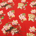 Red Background with Multicolored Floral Printed Fabric - Rex Fabrics