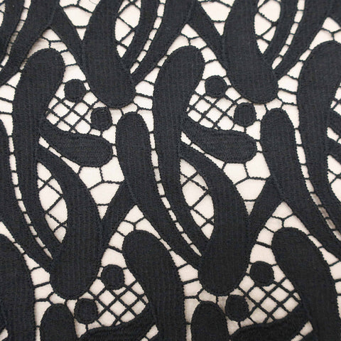Black Abstract Guipure Lace - Rex Fabrics