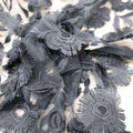 Black Floral Embroidered Tulle Fabric - Rex Fabrics