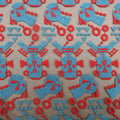 Red and Blue Abstract Embroidered Tulle Fabric - Rex Fabrics