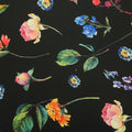 Black Background with Multicolored Floral Printed Fabric - Rex Fabrics