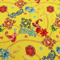 Yellow Background with Multicolored Floral Printed Fabric - Rex Fabrics
