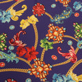 Purple Background with Multicolored Floral Printed Fabric - Rex Fabrics