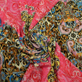 Pink Background with Animal Print  Printed Fabric - Rex Fabrics