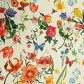 Off White Background with Multicolored Floral Printed Fabric - Rex Fabrics