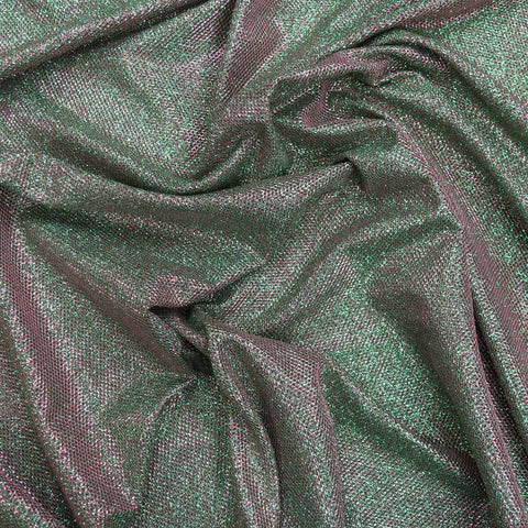 Metallic Gradient Green-Burgundy Liquid Polyester Fabric - Rex Fabrics