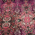 Violet, Pink and Black Abstract Printed Fabric - Rex Fabrics