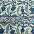 Ivory Background with Blue Abstract Printed Fabric - Rex Fabrics