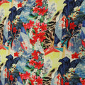 Yellow Background with Multicolored Floral Printed Fabric - Rex Fabrics