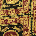 Black, Burgundy and Gold Printed Fabric - Rex Fabrics