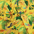 Yellow Background with Multicolored Floral Printed Fabric - Rex Fabrics