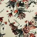 Off White Background with Multicolored Floral Printed Fabric - Rex Fabrics