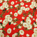 Red Background with Off White Floral Printed Fabric - Rex Fabrics