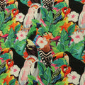 Multicolored Leaves Floral and Birds Printed Fabric - Rex Fabrics