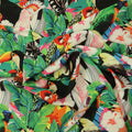Multicolored Leaves Floral and Birds Printed Fabric - Rex Fabrics