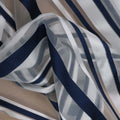 Navy and White Organza Fabric - Rex Fabrics