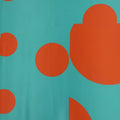 Orange Circles on Turquoise Printed Polyester - Rex Fabrics
