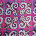 Fuchsia Background with white Arabesque Printed Fabric - Rex Fabrics