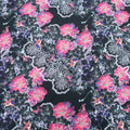 Black Background with Multicolor Print  Fabric - Rex Fabrics