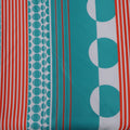 Aqua and Orange Multi Patterned Printed Polyester - Rex Fabrics