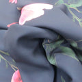 Roses on Navy Printed Polyester - Rex Fabrics