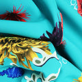 Multicolored Flowers on Lavendar Printed Polyester - Rex Fabrics