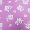 White Floral on Fuchsia Printed Crepe Fabric - Rex Fabrics