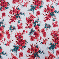 Red Floral on White Printed Crepe Fabric - Rex Fabrics