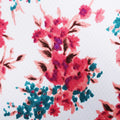 Red Floral on White Printed Crepe Fabric - Rex Fabrics