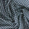 White Dotted on Black Cotton Blend Fabric - Rex Fabrics