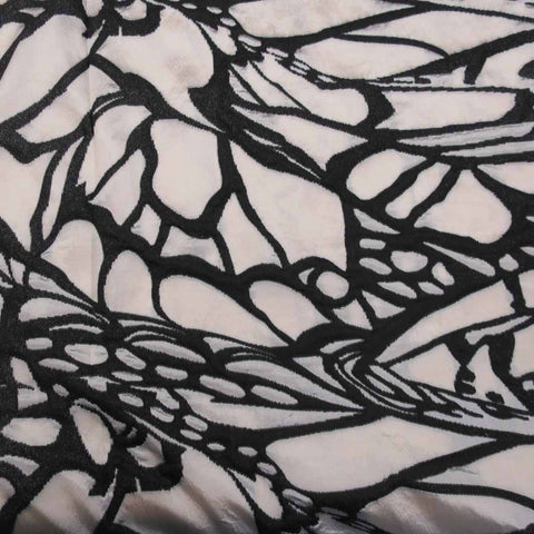 Abstract Textured Black and White Brocade Fabric - Rex Fabrics