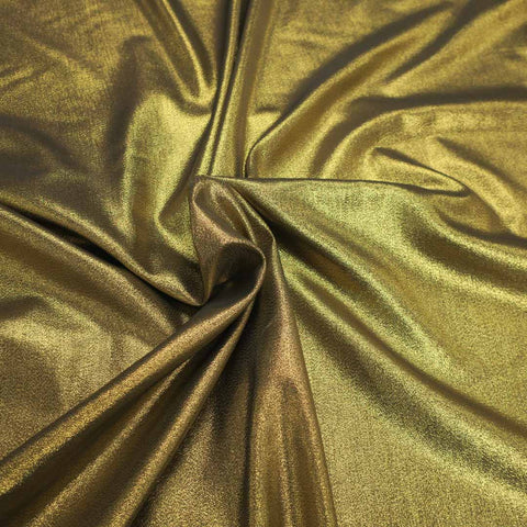 Solid Plain Textured Metallic Yellow Lamé Fabric - Rex Fabrics