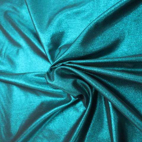 Solid Plain Textured Green Teal Lamé Fabric - Rex Fabrics