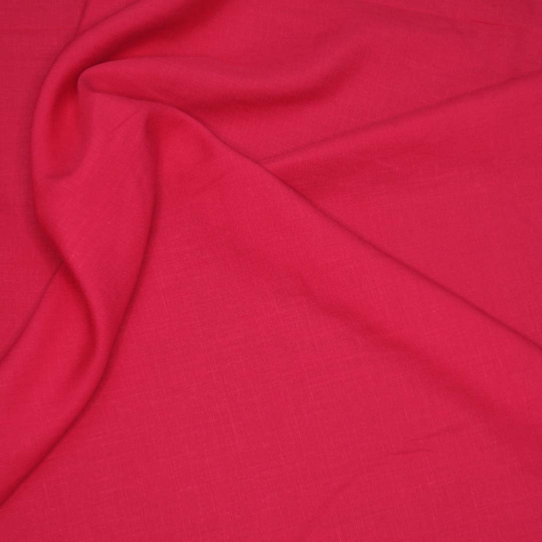 Rose Red Valen Linen Fabric Textile | Rex Fabrics