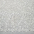 White Corded Chantilly Floral French Bridal Lace Dentelle de Calais - Rex Fabrics
