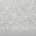 White Corded Chantilly Floral French Bridal Lace Dentelle de Calais - Rex Fabrics
