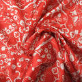 Dark Pastel Red Double Sided Floral Abstract  Brocade Fabric - Rex Fabrics