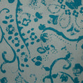 Teal Double Sided Floral Abstract Brocade Fabric - Rex Fabrics