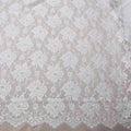 White Corded Chantilly Floral French Bridal Lace Dentelle de Calais - Rex Fabrics