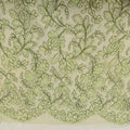 Light Green Floral French Corded Lace - Rex Fabrics