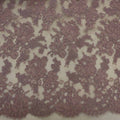 Medium Taupe Double Scalloped Floral Corded French Lace - Rex Fabrics