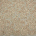 Sand Double Scalloped Floral Corded French Lace - Rex Fabrics