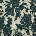 Space Green Double Scalloped Outer Corded French Lace - Rex Fabrics