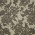 Wenge Brown Double Scalloped Floral Corded French Lace - Rex Fabrics