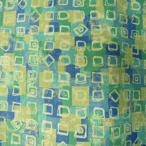 Multicolored Geometric Squared Synthetic Fabric - Rex Fabrics