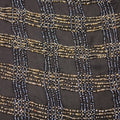 Davy Gray and Gold Pearls on a Black Embroidered Chiffon with Beads - Rex Fabrics