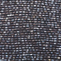 Hematite Gunmetal Grey Bugle Bead On Silk Georgette Ground Fabric - Rex Fabrics
