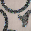 Black Sequin Embroidered Spiral Decorative Organza - Rex Fabrics